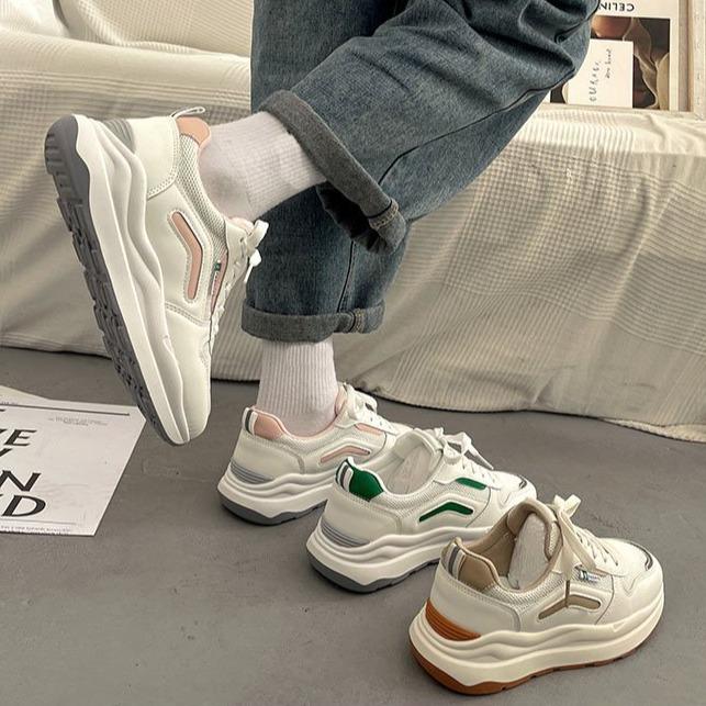 Little white shoes spring and summer mesh breathable sneakers lace-up soft baseplate shoes versatile and lightweight women's little white shoes