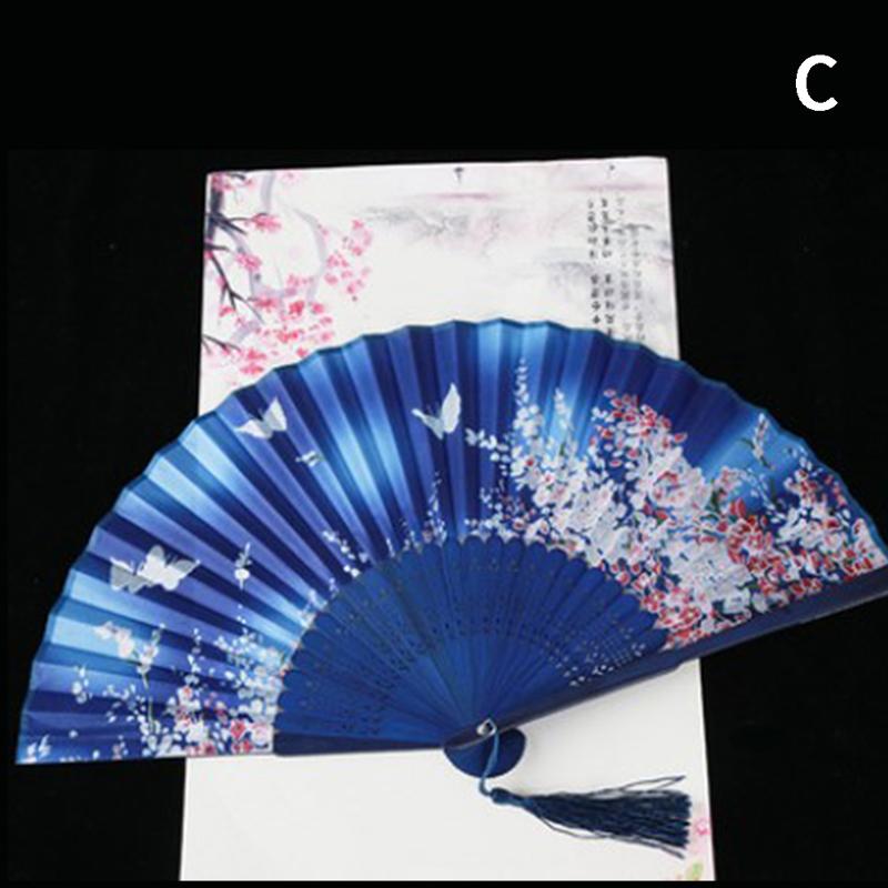 Веер в китайском стиле, складной, ручной, цветочный веер, реквизит для фотосессий для женщин