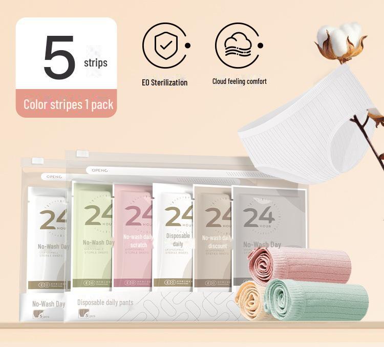 Ежедневное одноразовое полосатое нижнее белье для беременных - стерильное, портативное, удобное для путешествий, индивидуально упакованное для женщин