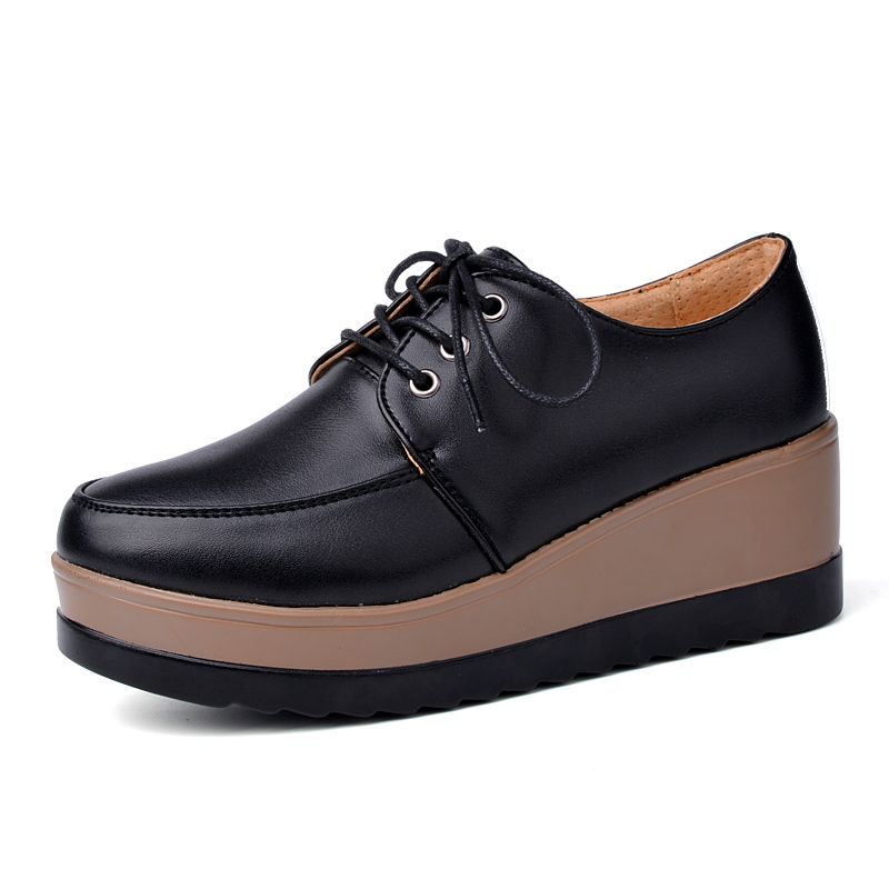 2024 Брендовые кожаные кроссовки на плоской подошве, женские туфли на платформе со шнуровкой, женские мокасины на танкетке, женские лоферы, повседневная обувь