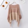 European & American Fashion Off-Shoulder Chenille Yarn Tassel Slit Cape Shawl Nordic-Style Warm Scarf