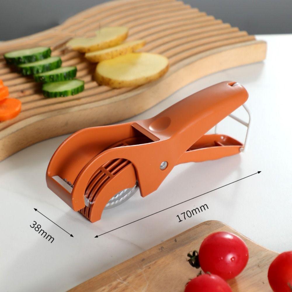 Stainless Steel Portable Salad Cutter Non-slip Handle Fruit Chopping Tool  Kitchen Gadgets