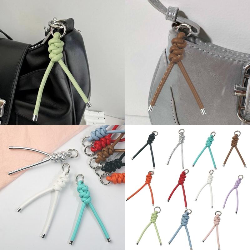 Handcrafted Triangular PU Leather Rope Keychain Lightweight Keyring Ornament Decors For Everyday Use or Travel