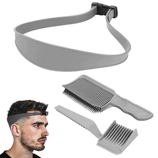 3Pcs/Set Hair Cutting Comb with Silicone Neckline Shaving Template Barber Fade Comb Professional