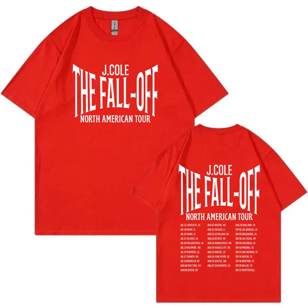 Rapper J Cole The Fall Off Tour 2026 Print T Shirt Harajuku Hip Hop Short Sleeve Tshirt Men Women Casual Fashion Loose Tshirts