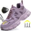 Fashion Women Safety Shoes New Steel Toe Work Safety Boots Breathable Working Sneaker Lightweight Sport Work Shoes Woman Boot Industrial