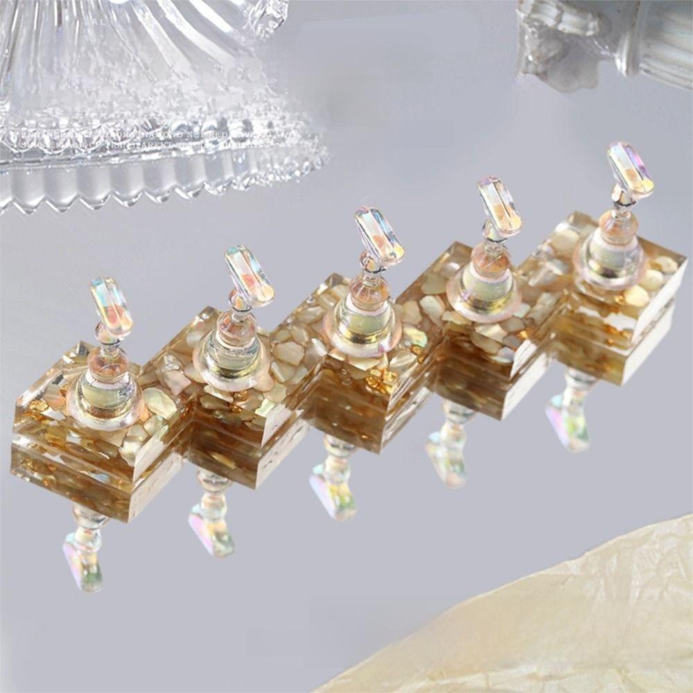 Многоразовая акриловая подставка для накладных ногтей Квадратное/Круглое основание Набор для демонстрации типсов для ногтей DIY Роспись