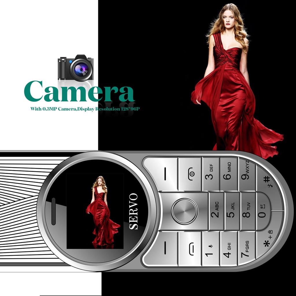 SERVO AURA 2 SIM-карты, FM, MP3 и Bluetooth-дозвонщик, поворотный на 360° мини-телефон, телефон
