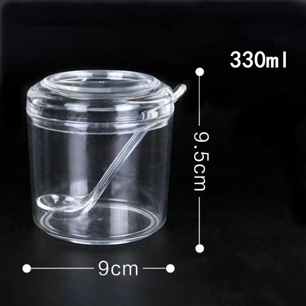 Anti-slip Bowl Sugar Transparent Sugar Pots Multifunctional Acrylic Seasoning Jar for Kitchen
