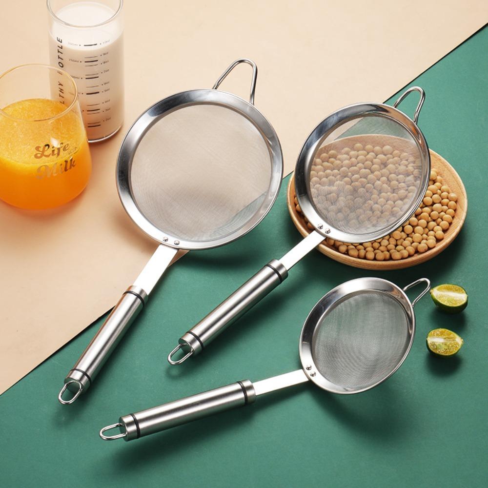 Fine Mesh Flour Sieve Stainless Steel Kitchen Colander Kitchen Gadgets Frosting Filter  Baking