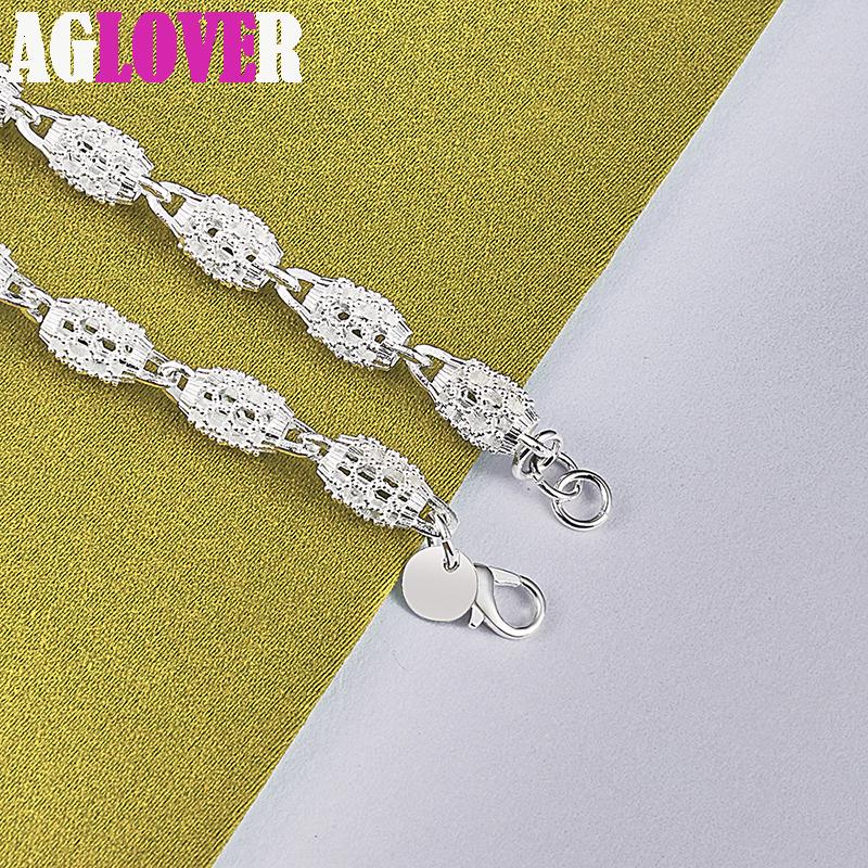 925 Sterling Silver Hollow Bead Ball Bracelet Jewelry