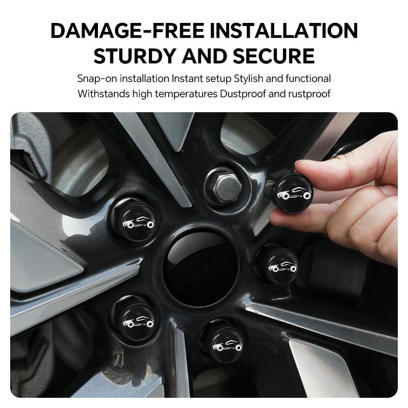 qwdks3 20 pieces For BYD Atto 3/8 Dolphin Surf Seal U Dolphin Seal Sealion 3/6/7 Car tire screw cap, wheel hub screw protective cap