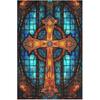 Great Jigsaw Puzzles for Adults 500 Pieces Stained Glass Art Cross Puzzles for Adults Toys Gift Family Decoration Kids Puzzles