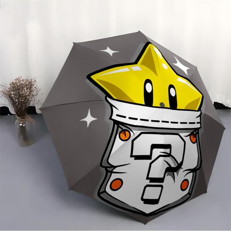 1 шт. Складной портативный зонт-трость Mario Pocke Star с автоматическим открытием/закрытием и 8-реберной конструкцией для женщин/мужчин, всесезонный a0901050