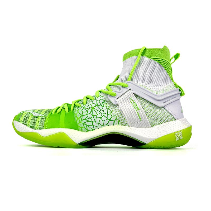 Li Ning Roar II Поколение Амортизация Поддержка Высокие Бадминтонные Кроссовки Унисекс Зеленый Белый AYAQ011-3
