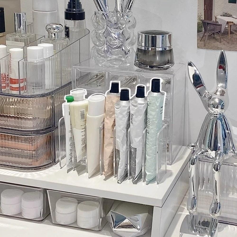 Качественный пластиковый 7-секционный косметический органайзер, прозрачная многофункциональная настольная сортировочная коробка, держатель для макияжа, офисный