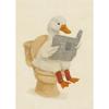 Funny Otter Toilet Paper Duck Reading on Toilet Poster Raccoon Animal Wall Art Bathroom Canvas Painting Print Nursery Home Decor