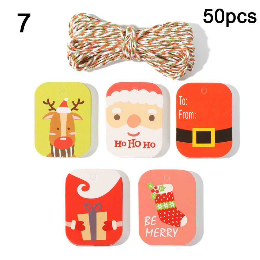 48/50 шт. Карточки для вечеринок Рождественские украшения Крафт-бумага Рождественские этикетки Бирки для упаковки подарков Крафт-бирка