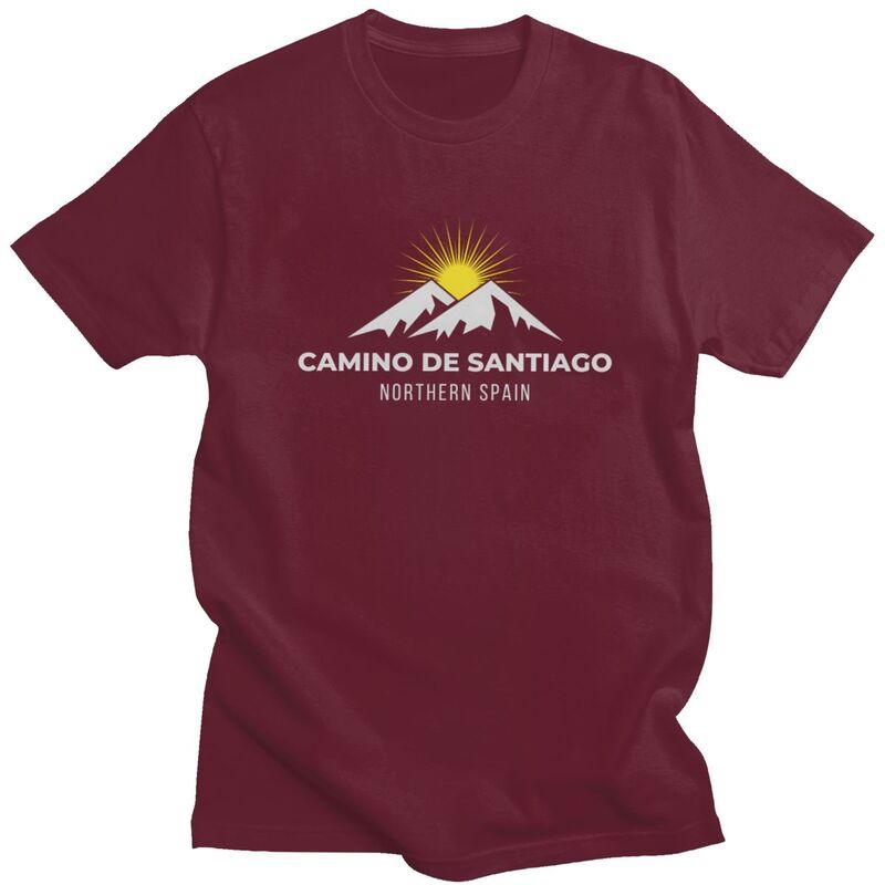 Мужская футболка на заказ «Buen Camino De Santiago» 100% хлопок, футболка для отдыха, с коротким рукавом, приталенная одежда, подарок