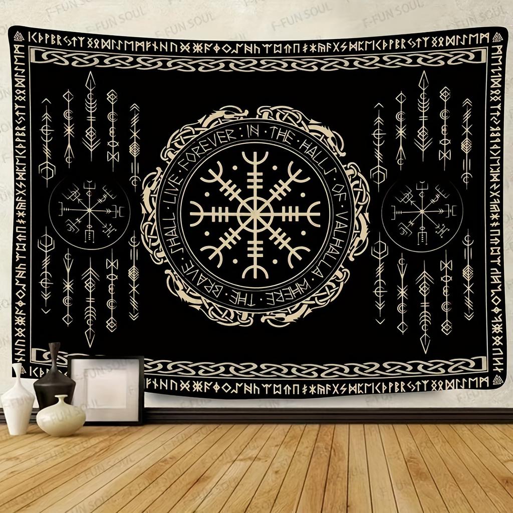 Scandinavian Rune Energy Field Tapestry Celtic Living Room B And B Cafe Decoration Viking Mythology Art Backdrop