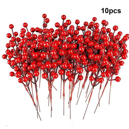 10/30 шт. имитация ягод многоразовые реалистичные яркие цвета искусственные красные ягоды рождественские украшения для дома