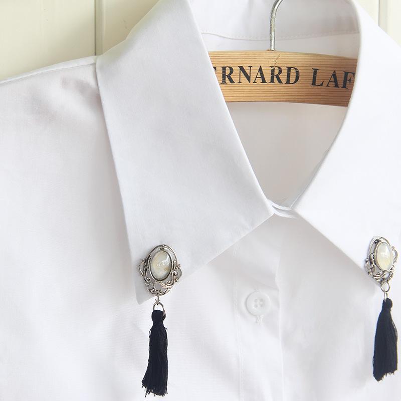 Cotton Fake Collar Shirt Women, Rhinestone Beads Square Collar Fake Collar Shirt Collar Sweater Decorative Collar