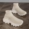 Autumn and Winter New Socks Shoes Platform Women's Shoes Medium and High Top Casual Boots Women's Sports Shoes Knitted Shoes Short Boots