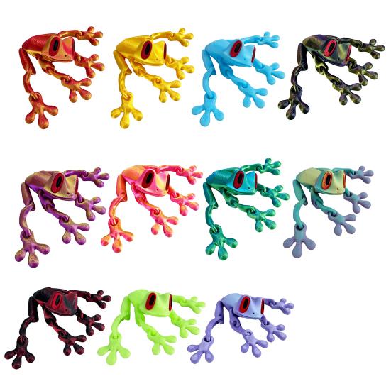 Магнит на холодильник с лягушкой, напечатанный на 3D-принтере, подвижные суставы, игрушка-непоседа в виде лягушки, артикулированное животное