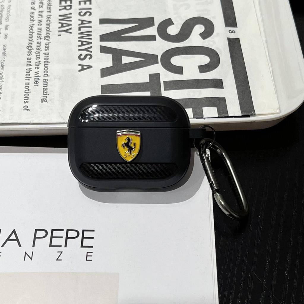 Для Ferrari 308 GT4 328 GTB GTS F355 Беспроводной Bluetooth Чехол для Наушников Air pods 1/2/3/4/5 Pro2 Мягкий Чехол и Брелок с Металлическим Эмблемой