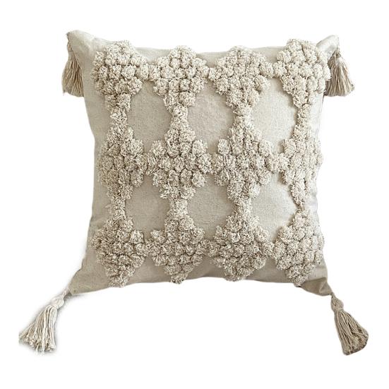 Наволочка стильная богемная этническая кисточка дизайн утолщенная вышитая диванная прикроватная подушка офисная тафтинговая наволочка