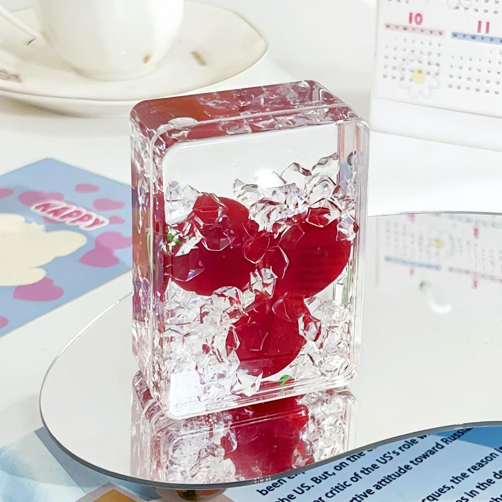 Rectangular Acrylic Ornament Transparent Oil Flowing Sand Ornament Fruit Sand Ornament Home Decor