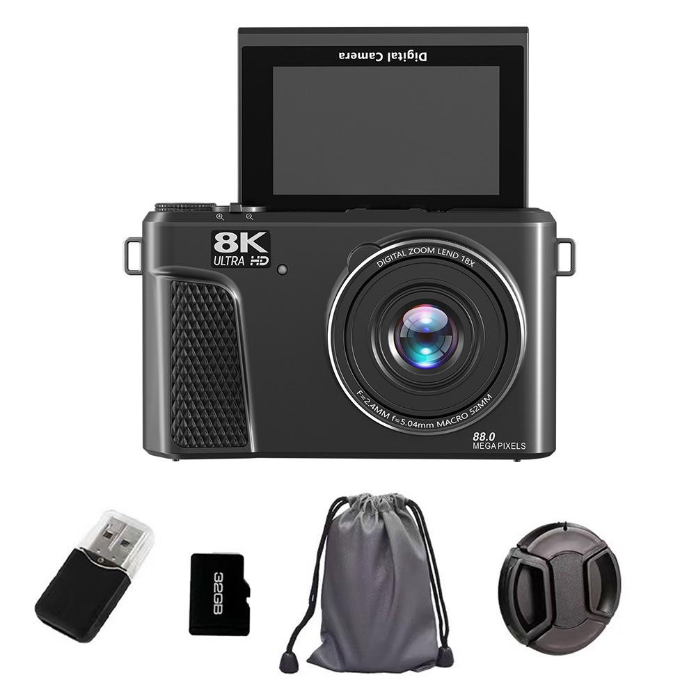Ultra-Clear 8K Mirrorless Camera with Flip Screen, WiFi, Selfie Mode, and Beauty Features