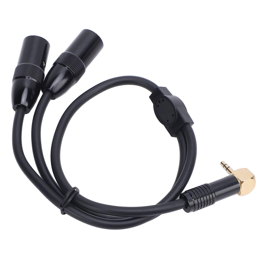 3.5mm to Dual XLR Male Y Splitter Cable 1 8 Stereo 3 Pin 0.5m for Microphone Speakers Stage DJ
