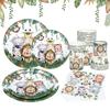 Jungle Animals Disposable Tableware 1st Birthday Decoration For Home Kids Baby Shower Wild One Safari Party Supplies Woodland