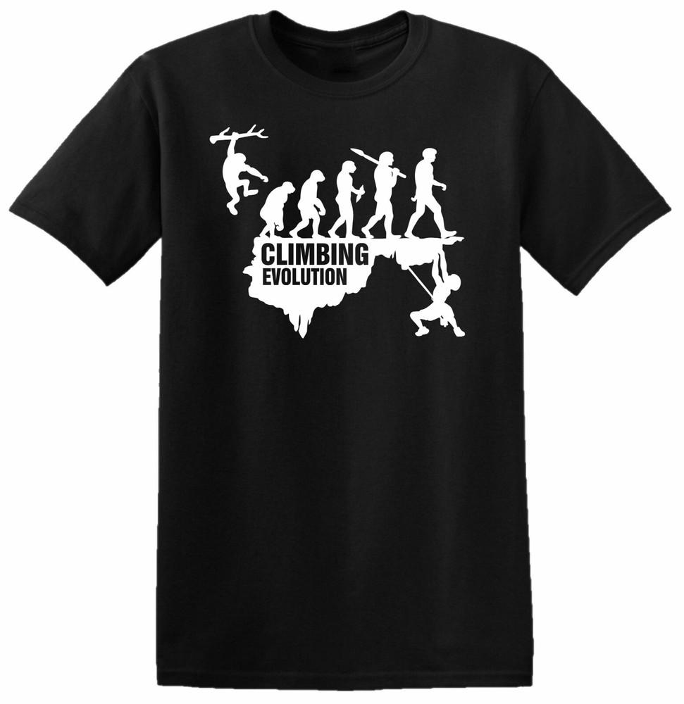 Evolution Of Rock Climbing T Shirt Mountain Climber Cliff Holiday Birthday Top