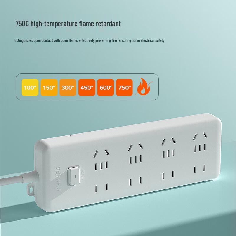 Philips 8-Outlet Power Strip with Master Switch CN plug (adapter included)