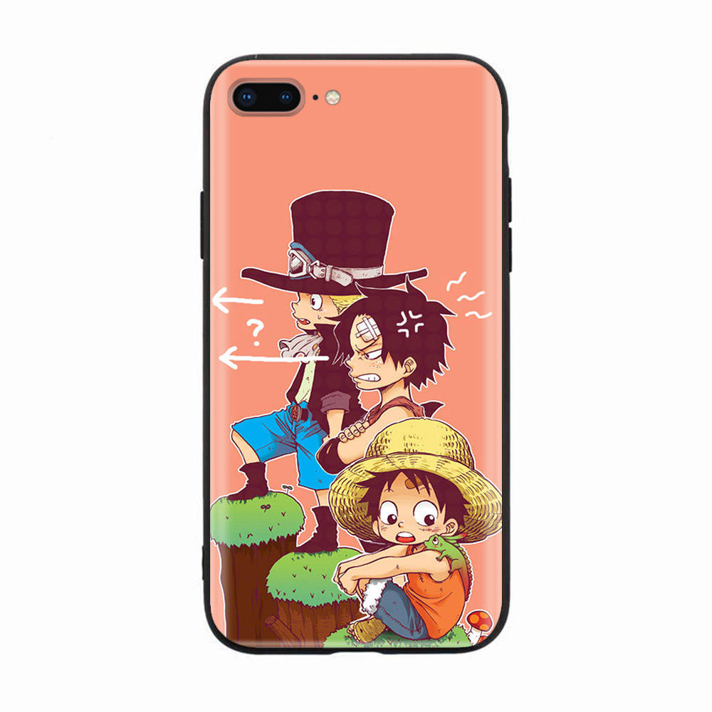 Черный чехол для Xiaomi Redmi 13C Note 9 iPhone XR 7 8 14 15 11 12 13 X XS Pro Max Samsung A25 S23 S24 FE Ultra Plus One Piece Ace