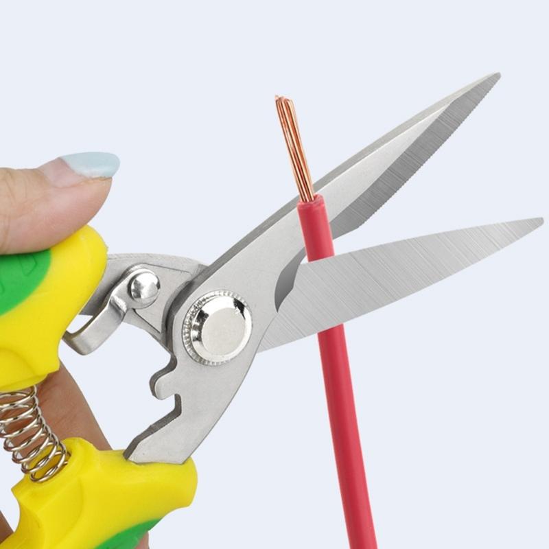 Профессиональные электрики ПВХ изолированные ножницы для проводов, острая режущая головка, для энтузиастов-самодельщиков безопасная обрезка проводов