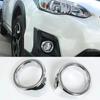 Car Styling For Subaru XV Crosstrek 2017 2018  ABS Chrome Front Fog Light Cover Trims Bezel Head Fog Lamp Moulding