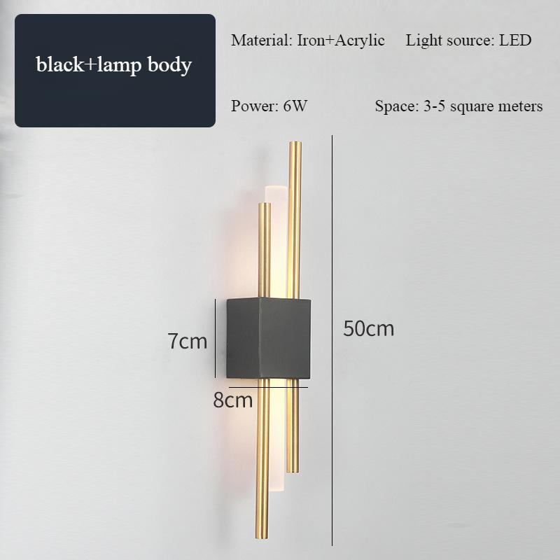 Nordic Modern Simple Gold Lamp Body Restaurant Wall Light Living Room Background Balcony Aisle Bedroom Wall Lamp LED Aesthetics