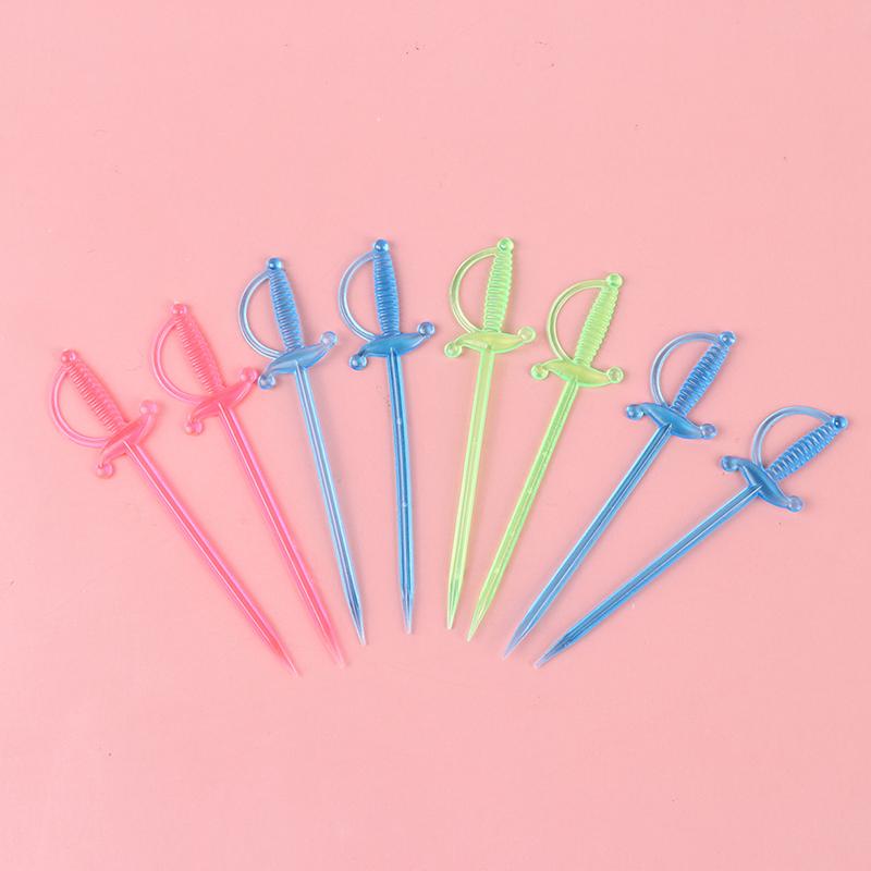 40 шт. разноцветных пластиковых шпажных палочек для шведского стола для фруктов, коктейлей, закусок, вилок