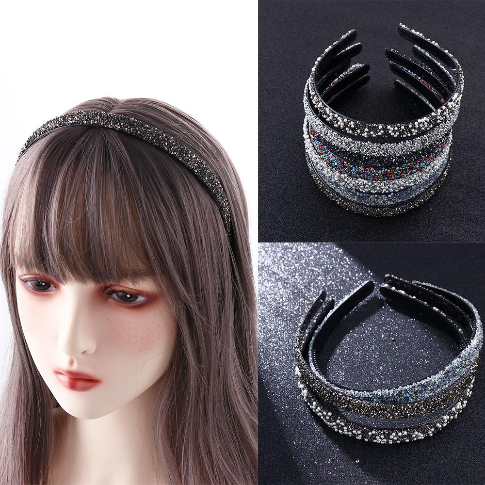 Crystal Rhinestones Luxury Simple Hair Accessories Hair Hoop Pearl Headbands Crystal Hairbands