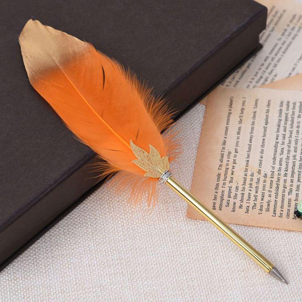 Writing Supplies Feather Ballpoint Student Stationery Writing Pen Feather Decor 0.5mm Ballpoint Pen