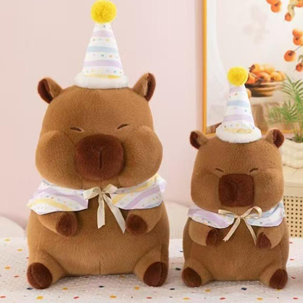 Simulation Capybara Plush Doll Cartoon Capibara Fluffty Doll Cute Capybara Plush Toy  Christmas Toy
