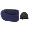 Neck Pillow Foldable Breathable Polyester Fiber Portable Memory Foam Travel Neck Pillow Navy Blue