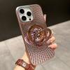 For iPhone 16 Pro Case Compatible with MagSafe Gyroscope Kickstand Heat Dissipation PC Back Cover