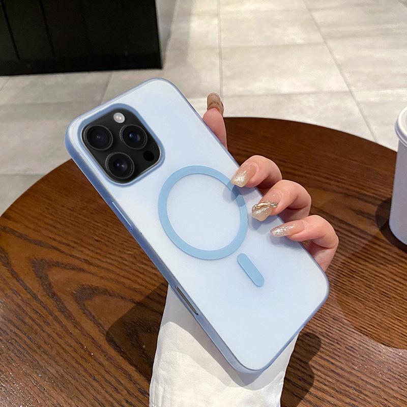 Применимо к чехлу для мобильного телефона iPhone17PROMAX, ледяной туман, магнитное крепление, ультратонкий, матовый PC, Apple 16E/15, жесткая защита 11/X