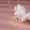 Trendy Love Heart Flower 26 Letters A-Z Pendant Necklace Vintage Gold Color Chains Necklaces For Women Wedding Jewelry Girl Gift