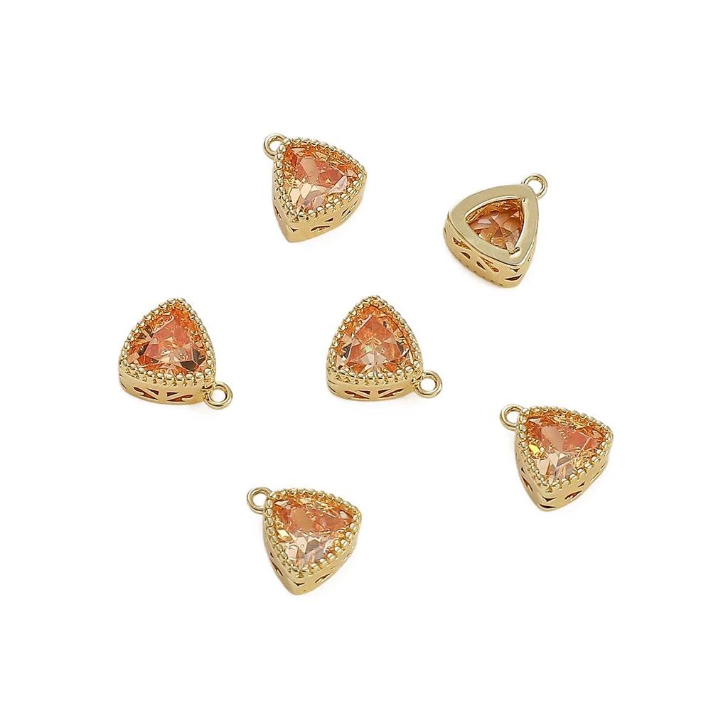 1 шт./упак., инкрустация, треугольный цветной кристалл, кулон ручной работы, браслет «сделай сам», ожерелье, кулон, аксессуары