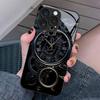 Стеклянный чехол для телефона с узором из механических шестеренок, подходит для iPhone 17 16 15 14 13 12 11 Pro/Max/Plus, противоударный и защищающий от падений